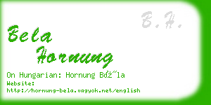 bela hornung business card